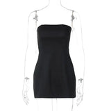 Strapless Solid Mini Dress-Outfit