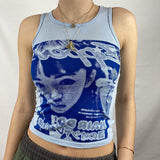 Gothic Print T-shirt Women Long Sleeve Slim Fit Crop Top Y2K Aesthetic Spring Autumn Sweats Tees Top Harajuku
