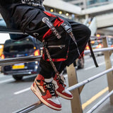 Men's Autumn And Winter Loose Tide Brand Ruffian Handsome Ins Hip-Hop Hip-Hop Wide-Legged Pants With Many