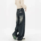 Y2k Baggy Jeans Women Streetwear Retro Blue Fashion Autumn Washed High Waist Pants Loose Wide Leg Denim Trousers