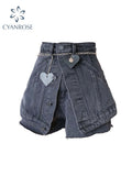 Denim Shorts 2022 New Summer Fashion Vintage Lady Clothing High Waist Washed Jeans Shorts Casual Hot Shorts With