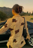 Printed Long Sleeve Blouse- Outfit