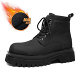 Zingj Kong Wind Tooling Boots Male Fashion Autumn New Handsome Black Locomotive Ankle Boots British Wind Martin Boots