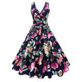 5XL Robe Femme Casual Vintage Pinup Rockabilly Dress Audrey Hepburn Picnic Housewife Retro Jukren 1950s Summer