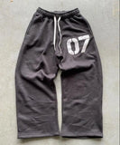 Alphabet Printed Trousers Loose Waistband Men's And Women's Fashion Brand