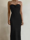 Knitted Twist Strapless Maxi Dress- Outfit