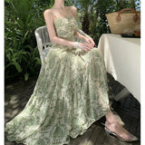 Zingj Break Broken Flower Condole Belt Dress Female Waist Show Thin Temperament Senior Feeling Hot Girl Long