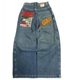 Zingj Y2K Baggy Jeans Men's Pattern Hip-Hop Street Harajuku Men's Wide-Legged Pants 211-0-Outfit