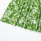 2023 Cut Out Slip Long Dress Women Summer Green Floral Dress Woman Pleated Backless Sexy Party Dresses Beach Holiday