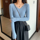 Basic B-neck Solid Autumn Winter Pullover Women Female Knitted Ribbed Sweater Slim Long Sleeve Badycon High Quality