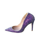 Glitter Shiny Women Shoes High Heel 12 cm Stilettos Pointed Toe Women Pumps Chaussure Femme Talon Sexy LF001