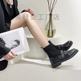 Boots Women 2025 Korean Version Of Net Red Fashion Casual Martin Boots Women's Tide In Cool British Style Women's