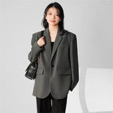 And Autumn Thin Gray Blazer Female Senior Design Sense Small Korean Version Of Casual Small Suit