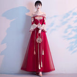 Toast Dress Show 2025 New Medium And Long-Term Wedding Girl Can Usually Wear Back To The Door Plain Dress Evening