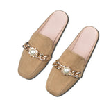And Autumn Bag Head Flat Bottom Half Slippers Women Lazy Head No Heel Muller Single Shoe Size