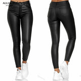 Casual Pants Small Feet Pants Women Warm Trousers Sexy Tight-Fitting Ladies Stretch High-Waist Pants Fashion Pure
