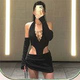 Zingj V-Neck Hanging Back Jumpsuit New Summer Women's Fashion Rope Short Skirt Two Set