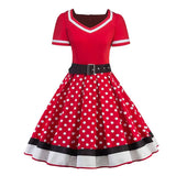 Vintage Floral Pleated Dresses 40s 50s 60s Ladies 3XL 4XL Women High Waist Pinup Elegant Rockabilly Dresses with