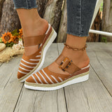 Women's Sandals 2025 Summer New Flat Bottom Slope And Pointed Casual Women's Cool Slippers