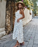 New WOMEN Summer Polka Dot Sling Holiday Casual Dress Fashionable Sleeveless Bohemian