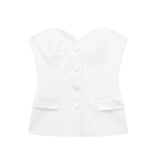 Women's Clothing 2025 Spring New Silk-Sense Texture Spliced Tight Body Clothes + Open-Fork Splicing Skirt