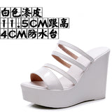 Plop And Ultra-High Heel Waterproof Table Pine Cake Thick Bottom Fish Mouth Sandals Night Shop Sexy Transparent With Fashion Slippers