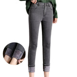 Thick Jeans Velvet Warm Women Denim Pants Elastic High Waist Slim Plus Size Trousers Pantalon Femme Skinny Jeans
