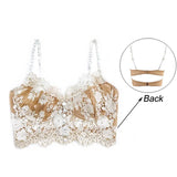 Sexy Lingerie French Women's underwear Ultra Thin Lace Flower Embroidery Bralette Bra Push up Eyelash Female
