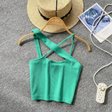 Zingj Version Of Solid Color Versatile Sling Vest Female Inside To Wear 2023 Summer New High Waist Crop Candy Color Small