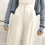 Zingj Sense Wide Leg Pants Female 2024 New Spring And Autumn Thin High Waist Black Suit Pants Loose Straight Leg Casual