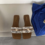 French Small Fragrant Wind Side Toe Cool Slippers Women's Shoes Wear 2025 Summer
