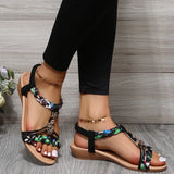 2025 Fashion Sandals Women Bohemian Metallic Tight With Toe Beach Shoe