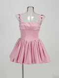 New Women's Sexy Sling Dress Skirt Short Dress Temperament Thin Folds Poneng Skirt Dress Dress Dress Dress