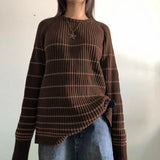 Striped Ribbed Pullover Knit SweaterOutfit