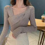 Sexy V neck Sweater Women Sweaters Fashion Jersey Women Winter 2021 Autumn Pullover Women Sweater Jumper Truien