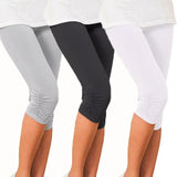 Pants Workout Plus Size Pants Cotton Elastic Waist Casual Solid Spring Summer Pants Stretch Pants