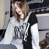 Harajuku Hoodies Women Gothic Grunge Oversized Pullover Spring Autumn Streetwear Sweatshirt Female Bf Syle
