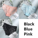 Sexy Low Waist Women's Underwear Lace Plus Size Seamless Panties Breathable Lingerie Female Briefs Solid Hollow