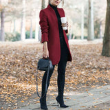 Autumn Winter New Stand Up Collar Women's Jackets 2020 Fashion Casual Solid Slim Long Sleeve Ladies Long Jackets