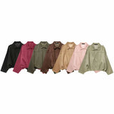 Women's 2025 New Bat Sleeve Loose-Fitting Velvet Bomber Jacket