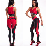 Shape Leggings Women New Red Black Color High Waist Pants Patchwork Printed Leggins Big Size High Elastic Fitness Leggings-Outfit
