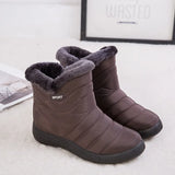 Warm Plush Casual Shoes for Women Plus Size Waterproof Wedges Snow Boots Platform Ankle Boots Women Side Zipper