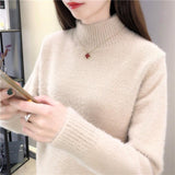 Women Candy Colors Sweaters Fashion Autumn Winter Warm Mohair O-Neck Pullover Long Sleeve Casual Female Jumper Knitted