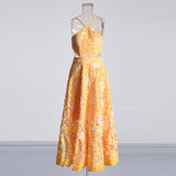 Seaside Holiday Wind Hanging Neck Dress 2025 Summer New Small Embroidery Collar Design Long Dress
