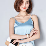 Summer Autumn style Imitation Silk Women Blouse Shirt Sexy White Tops Women Blouses Party Girls Blusas Shirts 2020