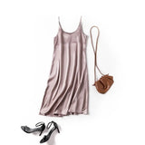 2021 Women Satin Dress Party Luxury Shiny Sundress Sexy Imitation Silk Fashion Ladies