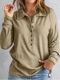 Color Knitted Shirt Women's Single Buckle Collar Long Sleeves Loose Leisure Bottoming Top Autumn And Winter