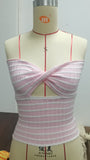 Zingj And Summer 2024 Sweater Hot Style Women's Sexy Striped Sweater Knit Strap Wipe-Outfit