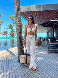 Brased High-Waisted Bikini Net Pants Three-Piece Split Body Swimsuit Women's Small Pit Strip 2025