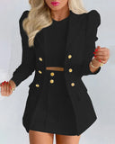 Crocheted Flower Printed Elegant Graceful Commute Slim-fit Suit